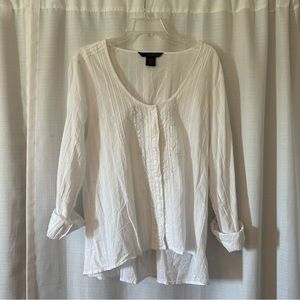 White Long Sleeve Button up Blouse
